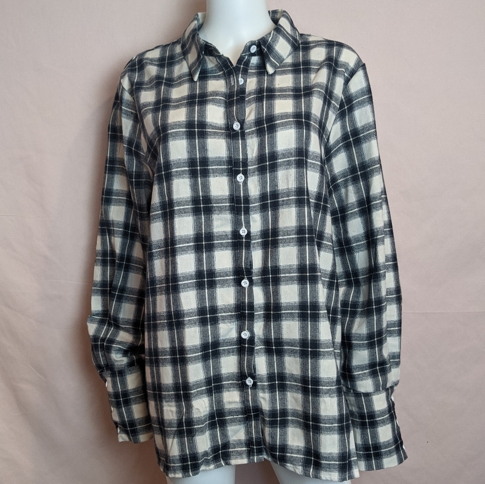 PrettyLittleThing Checked Oversized Shirt One Size